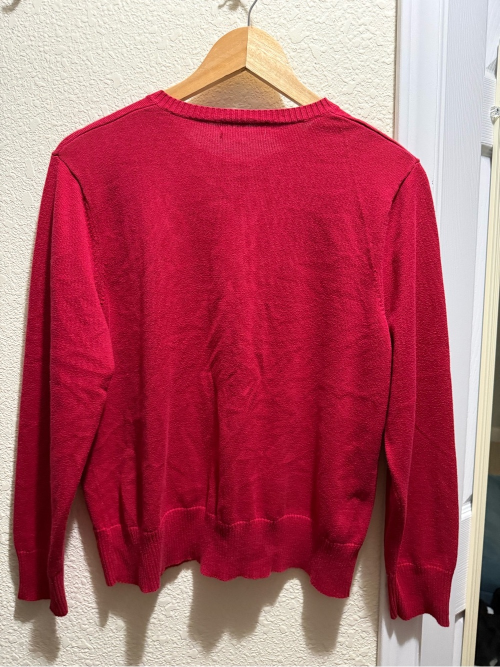 Preppy Classic Women's Red Button-Front Sweater Cardigan - Picture 2 of 2